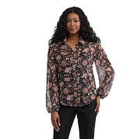 Mexx Women’s Floral Printed Shirt with Lurex, Tailles: XS-XL