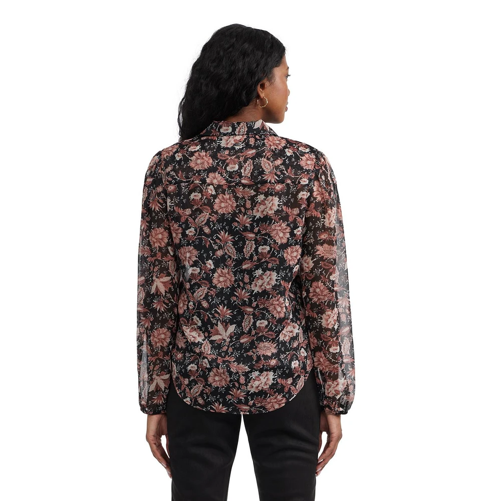 Mexx Women’s Floral Printed Shirt with Lurex