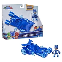 PJ Masks Catboy Deluxe Vehicle Preschool Toy, Cat-Car Toy with Spinning Super Cat Stripes and Catboy Action Figure for Kids Ages 3 and Up