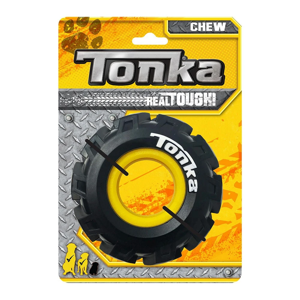 Tonka Seismic Tread Tire with Insert Dog Toy, 5 in