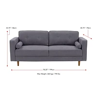 CorLiving Mulberry Mid-Century Modern Couch and Chair Set - Elegant Sofa and Chair Sets for Living Room - Complete Sofa and Chair Set of 2– Luxurious Sofa Chair Furniture Combo