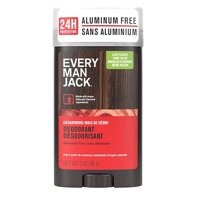 Déodorant Every Man Jack - Bois de cèdre | Déodorant sans aluminium, dérivé naturellement, végétalien, sans cruauté envers les animaux | 85G Déodorant Every Man Jack 85g