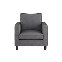 CorLiving Georgia Grey Fabric Three Seater Sofa and Chair Set