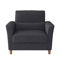 CorLiving Caroline Modern Dark Gray Upholstered 2-Piece Chair and 3-Seater Sofa Set for Living Room - Elegant Sofa and Chair Set, Perfect Sofa and Chair Set of 2, Contemporary Furniture