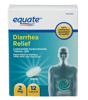 Equate Diarrhea Relief Caplets, 12 Caplets