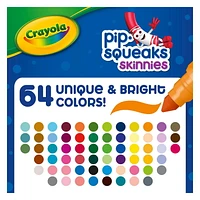 Crayola Pip-Squeaks Skinnies Washable Markers, 64 Count, 64 Skinny Washable Markers