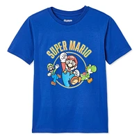 Super Mario Bros. Boys' Short Sleeve Tee, Sizes XS-XL