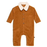 Modern Moments by Gerber - 1 piece Oversized Romper - Brown, 1 Piece