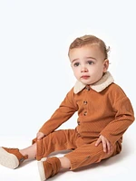 Modern Moments by Gerber - 1 piece Oversized Romper - Brown, 1 Piece