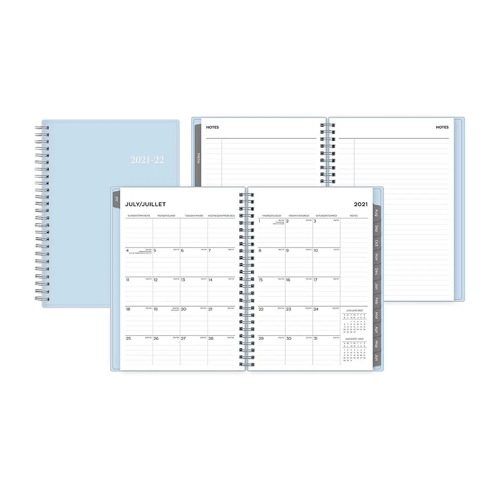 Blue Sky Contempo Medium Weekly/Monthly Planner Notes for 2021-2022