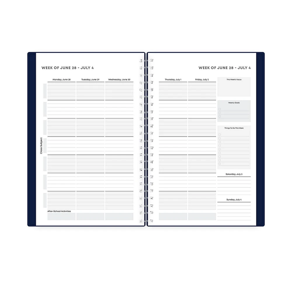 Blue Sky Varsity Navy Medium Weekly/Monthly Planner for 2021-2022