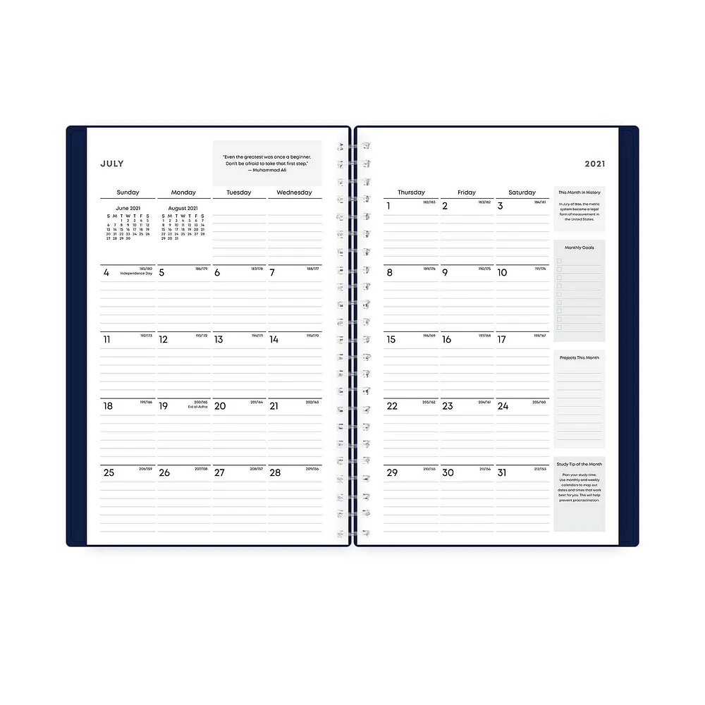 Blue Sky Varsity Navy Medium Weekly/Monthly Planner for 2021-2022