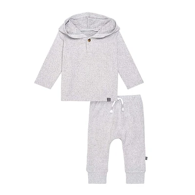 Modern Moments par Gerber - Ensemble Hacci à capuche 2 pièces - Garçon - Gris chiné