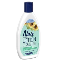 Nair 3-In-1 Hair Removal Lotion for Sensitive Skin with Sunflower Seed Oil and Green Tea Extract, 175 mL