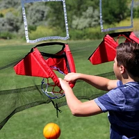 SKYWALKER TRAMPOLINES Double Basketball Game Attachment for 12 FT Round Outdoor Trampolines, Soft Materials for Safe Dunking