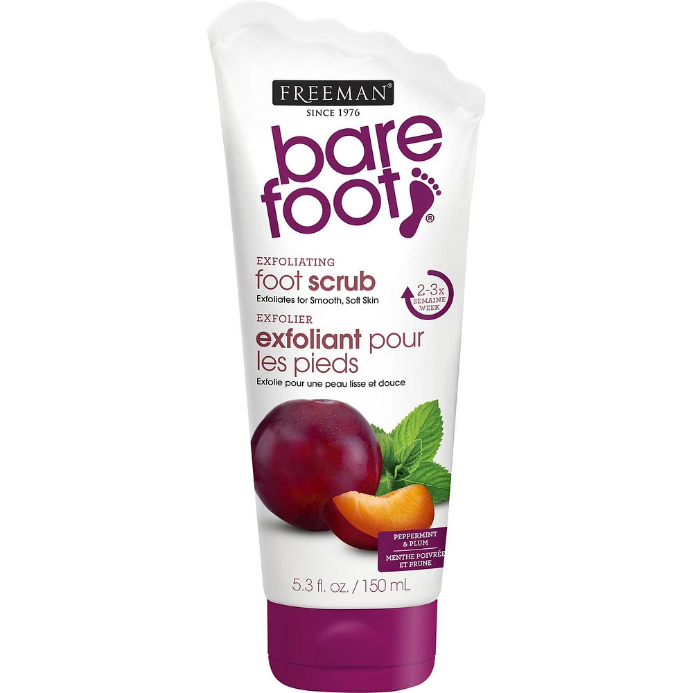 Freeman Bare Foot Peppermint & Plum Foot Scrub, 150 mL