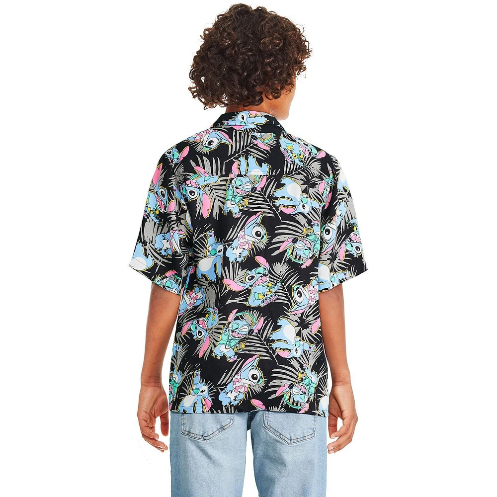 Chemise de villégiature Stitch Disney pour garçons Tailles TP–TG