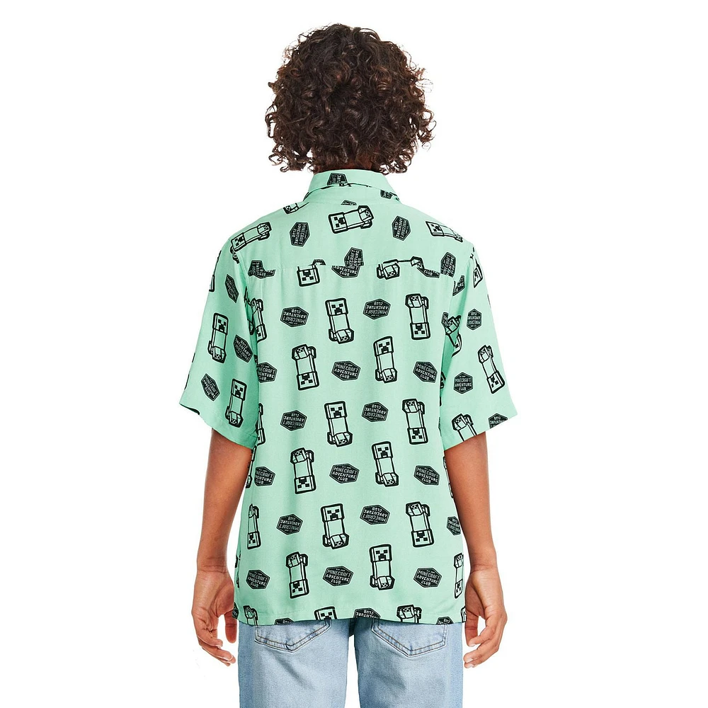 Chemise de villégiature Minecraft pour garçons Tailles TP–TG