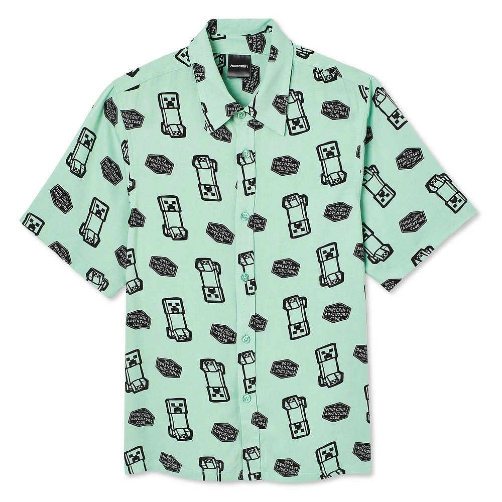 Chemise de villégiature Minecraft pour garçons Tailles TP–TG