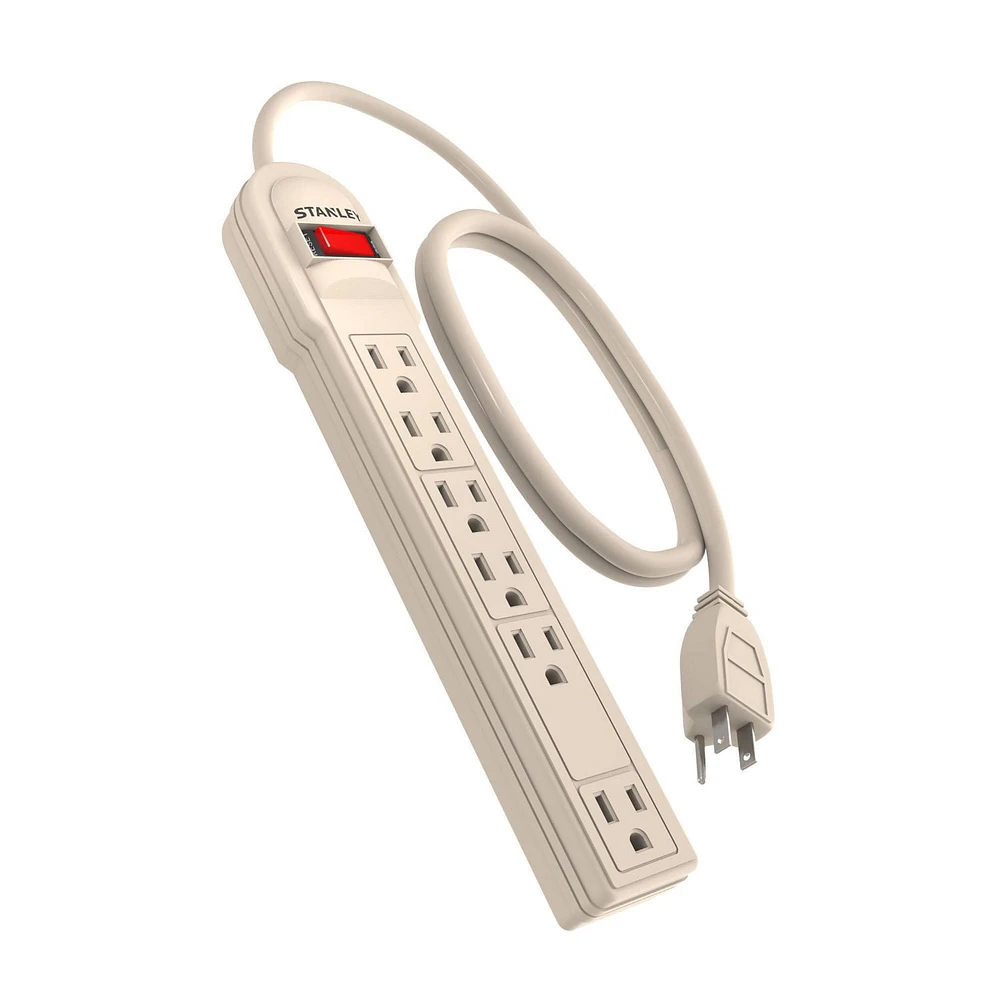 Stanley PowerMax 5+1 LG 6-Outlet Power Strip With 1 Spaced-Outlet, 6-outlet