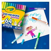 Crayola Pip-Squeaks Skinnies Washable Markers, 64 Count, 64 Skinny Washable Markers