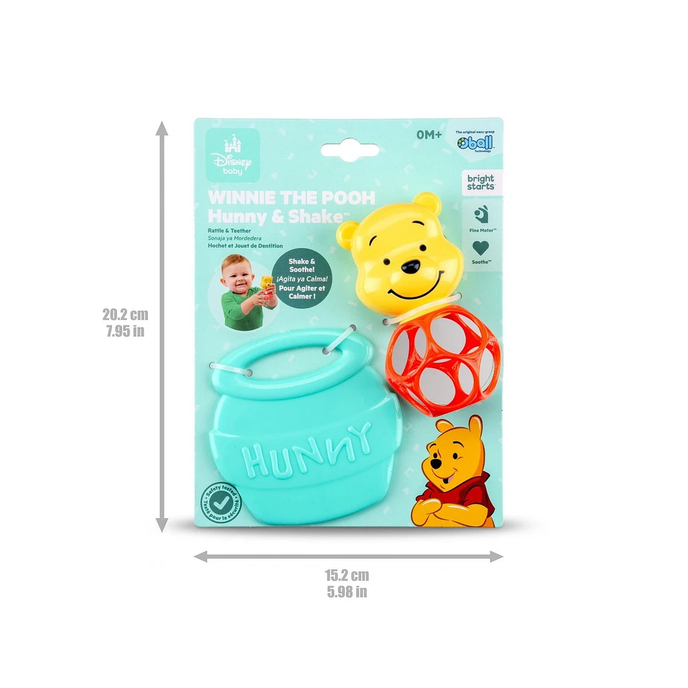 Bright Starts Disney Baby Winnie the Pooh Hunny & Shake Rattle & Teether