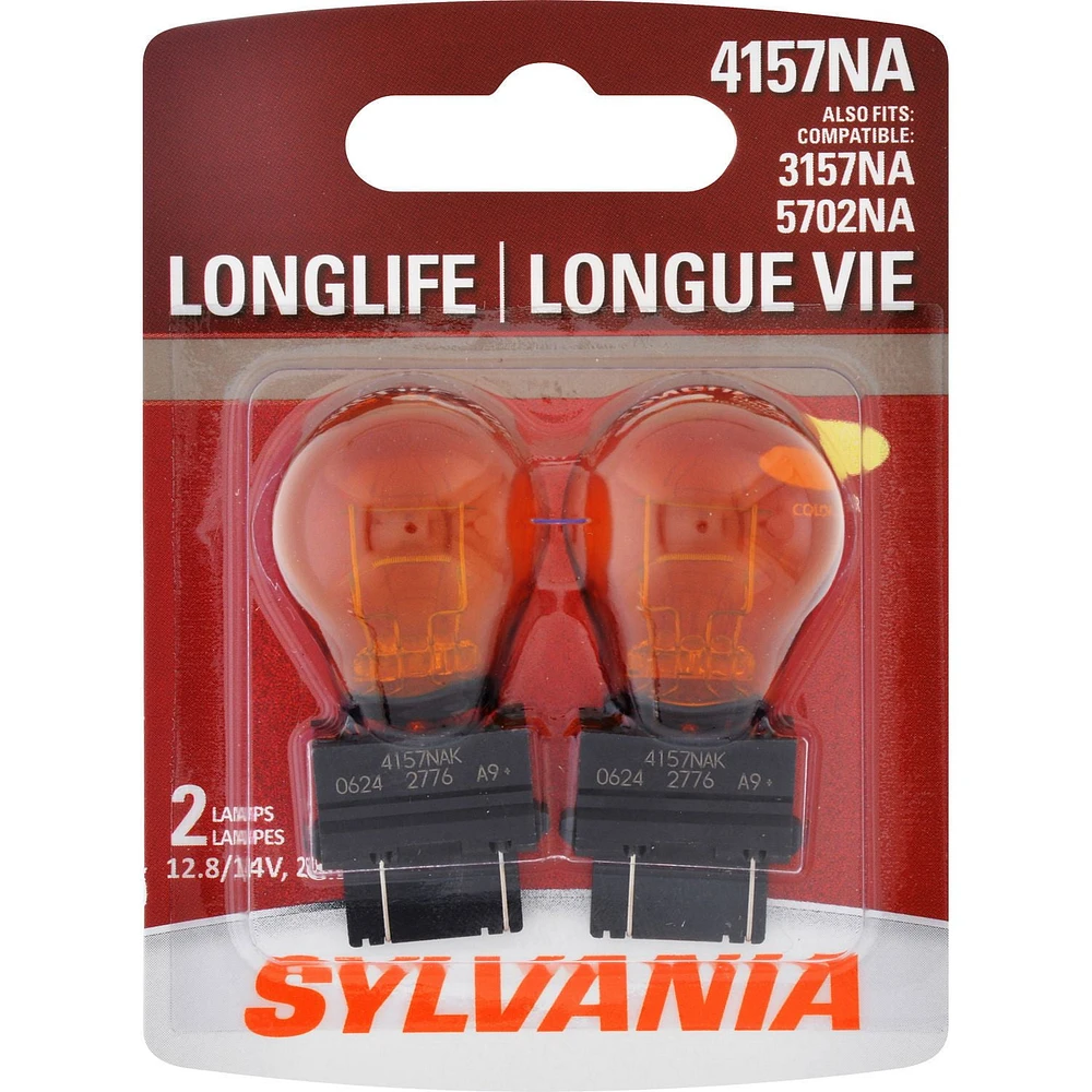 SYLVANIA 4157NA Long Life Mini Bulbs, Pack of 2, 12.8 V