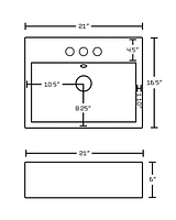 21-in. W Wall Mount White Bathroom Vessel Sink Set For 3H4-in. Center Faucet AI-14823