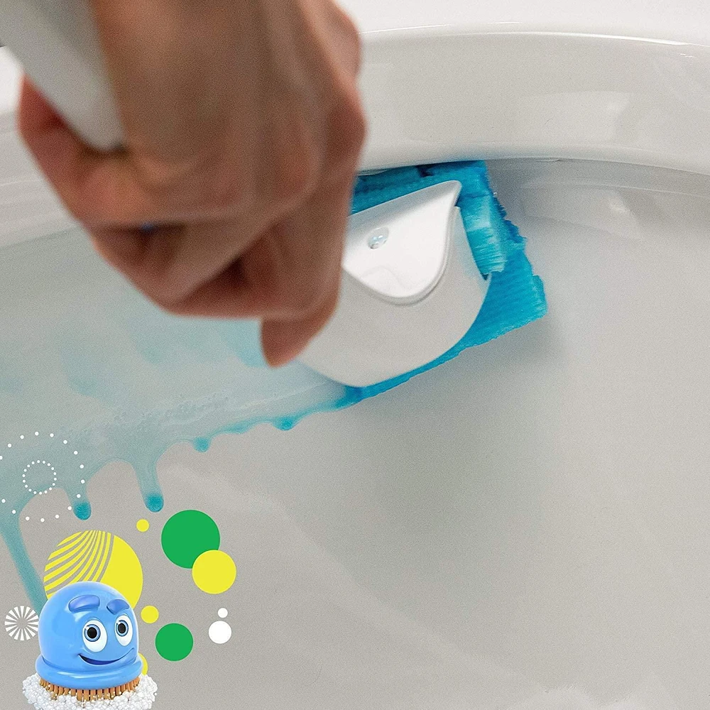 Scrubbing Bubbles Brosse Fraîcheur Toilette Nécessaire de départ, Comprend 1 manche, 2 recharges de tampons pour gros travaux et un crochet de rangement 1 pièce