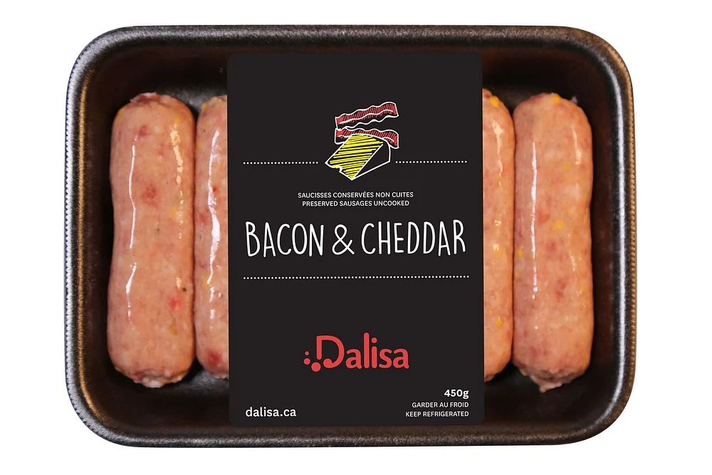 Dalisa Saucisses de porc bacon & cheddar