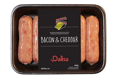 Dalisa Saucisses de porc bacon & cheddar