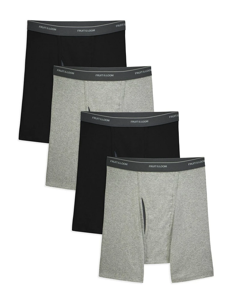 Caleçon boxeur de Fruit of the Loom en noir et gris pour hommes, paq. de 4