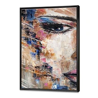 Designart Portrait Of A Young Woman IV FLOAT FRAME WALL ART