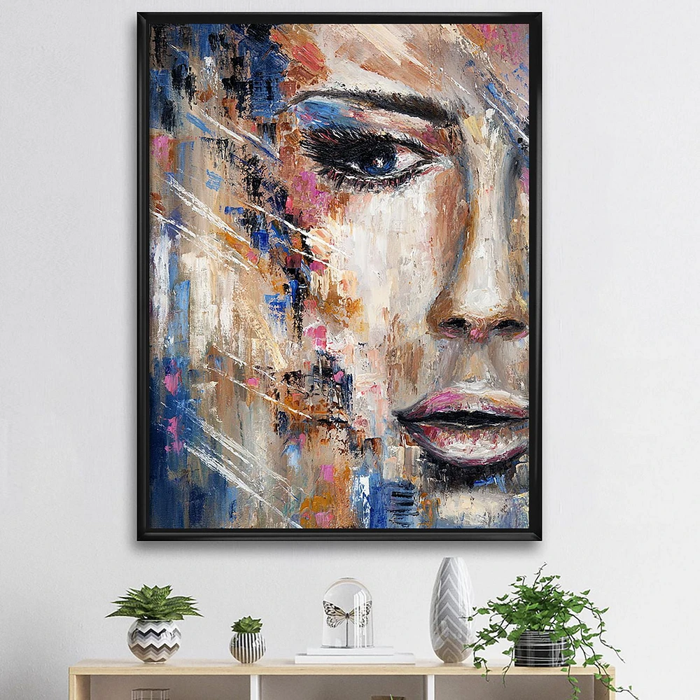 Designart Portrait Of A Young Woman IV FLOAT FRAME WALL ART