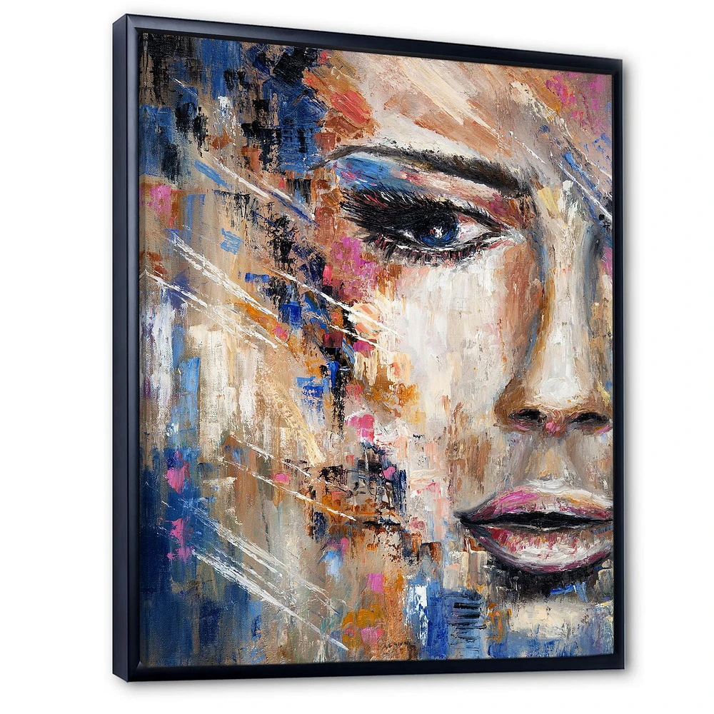 Designart Portrait Of A Young Woman IV FLOAT FRAME WALL ART