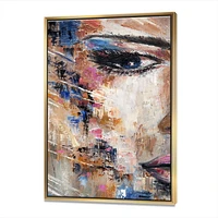 Designart Portrait Of A Young Woman IV FLOAT FRAME WALL ART