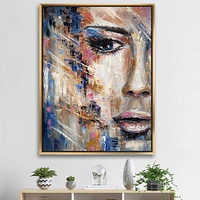 Designart Portrait Of A Young Woman IV FLOAT FRAME WALL ART