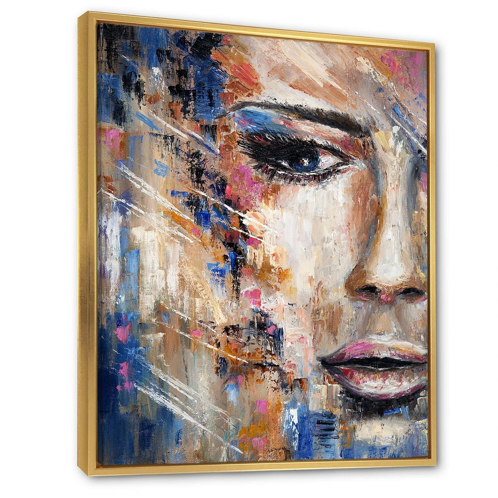 Designart Portrait Of A Young Woman IV FLOAT FRAME WALL ART