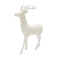 Holiday Time 18IN White Glitter Reindeer Décor