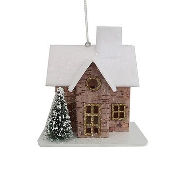 Holiday Time Brwon LED House With Tree Ornament