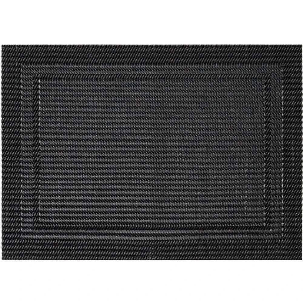 hometrends Black Border Placemat, Textaline, 13"x18"