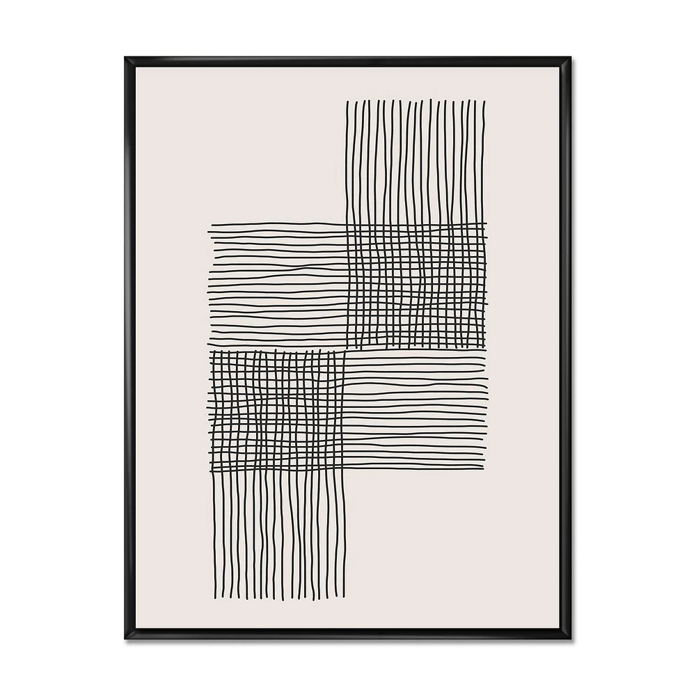 Designart Minimal Geometric Compostions Of Elementary Forms XIX FLOAT FRAME WALL ART