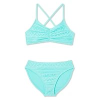 Maillot de bain 2 pièces en crochet George pour filles Tailles TP–TG