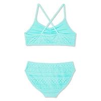 Maillot de bain 2 pièces en crochet George pour filles Tailles TP–TG