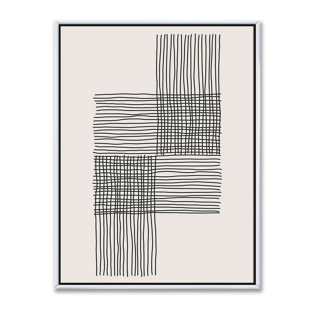 Designart Minimal Geometric Compostions Of Elementary Forms XIX FLOAT FRAME WALL ART