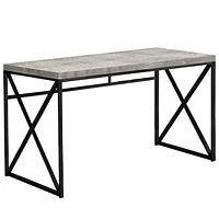 Monarch Specialties Computer Desk, Home Office, Laptop, Work, Metal, Laminate, Grey, Black, Contemporary, Modern