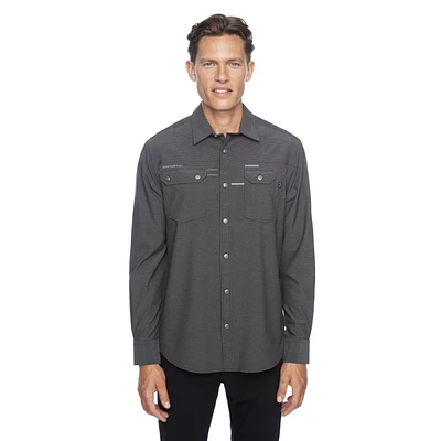 Chemise à manches longues Dark Black pour hommes Tailles P-TTG