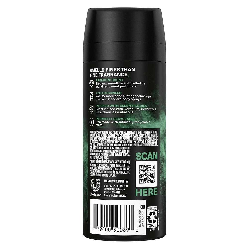 AXE Fine Fragrance Collection with 72H odour protection and freshness Premium Body Spray for Men, 113g Body Spray