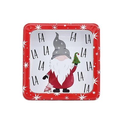 HOLIDAY TIME WINDOW SQUARE TIN