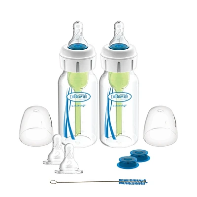 Dr. Brown's Natural Flow Specialty Feeding System with Anti-Colic Baby Bottle and Infant Paced Feeding Valve - 4oz - 2-Pack, 0m+